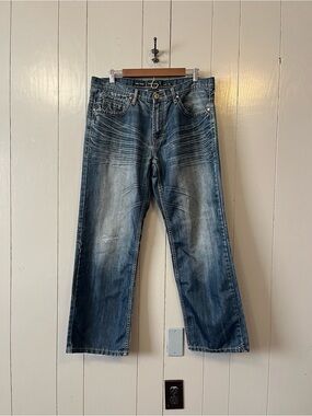 Helix Jeans Men's 34x30 Blue Loose Straight Fit Y2K Baggy Cotton Blend